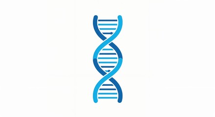 Blue dna helix icon on white background for genetic research and biotechnology concepts