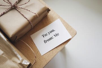 Brown Wrapped Gifts With A To You From Me Note