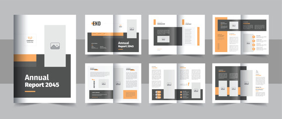 Unique year end profile design leaflet, business annual report brochure template or magazine brochure layout