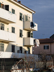 Detail of residential building in a italian town
