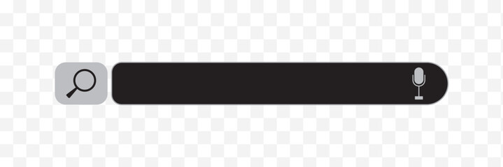 Search bar icon with and voice search button. Search tool Vector design.