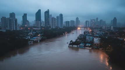 Fototapeta premium Impact of flooding on communities understanding causes, effects, and recovery strategies