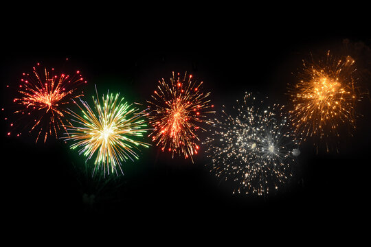 fireworks in the night sky