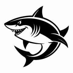 shark, fish, animal, sea, vector, cartoon, illustration, white, ocean, isolated, fin, water, predator, blue, danger, silhouette, underwater, dolphin, nature, teeth, dangerous, wildlife, marine, swimmi