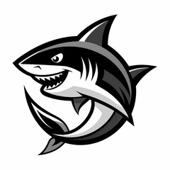 shark, fish, animal, sea, vector, cartoon, illustration, white, ocean, isolated, fin, water, predator, blue, danger, silhouette, underwater, dolphin, nature, teeth, dangerous, wildlife, marine, swimmi