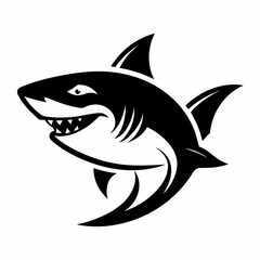shark, fish, animal, sea, vector, cartoon, illustration, white, ocean, isolated, fin, water, predator, blue, danger, silhouette, underwater, dolphin, nature, teeth, dangerous, wildlife, marine, swimmi