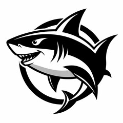 shark, fish, animal, sea, vector, cartoon, illustration, white, ocean, isolated, fin, water, predator, blue, danger, silhouette, underwater, dolphin, nature, teeth, dangerous, wildlife, marine, swimmi