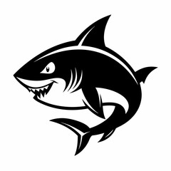 shark, fish, animal, sea, vector, cartoon, illustration, white, ocean, isolated, fin, water, predator, blue, danger, silhouette, underwater, dolphin, nature, teeth, dangerous, wildlife, marine, swimmi