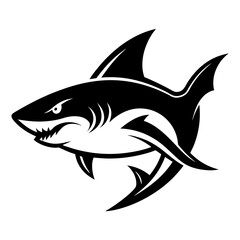 shark, fish, animal, sea, vector, cartoon, illustration, white, ocean, isolated, fin, water, predator, blue, danger, silhouette, underwater, dolphin, nature, teeth, dangerous, wildlife, marine, swimmi