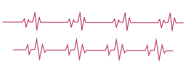Electrocardiogram and heartbeat icons, life line icons, cardiogram line icon, heart pulse icons vector isolated on white background.