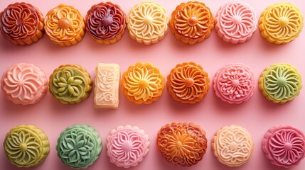 Vibrant Display of Colorful Candy Varieties in an Array of Shapes and Sizes Showcasing Bright Colors and Sweet Treats Creating a Joyful and Playful Atmosphere for All Ages