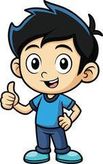 Happy Boy Thumbs Up Cartoon