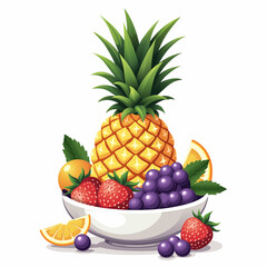 Illustration vector of fruits isolated on white background