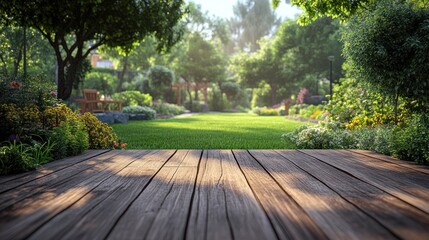 Obraz premium Backyard deck view.