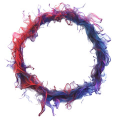 Neon light  circle frame surrounding the edges of the image on a transparent background.