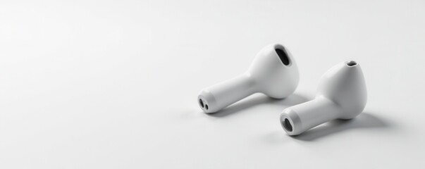 Isolated white background with luxury Bluetooth earbuds, modern, minimalist, earbuds