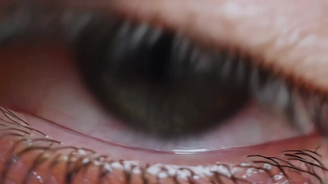 Close up montage revealing subtle transformations within human eye, capturing intricate ocular variations through detailed sequential macro shots highlighting biological details