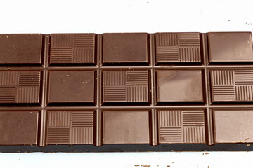 Delicious dark chocolate bar. Healthy eating concept
