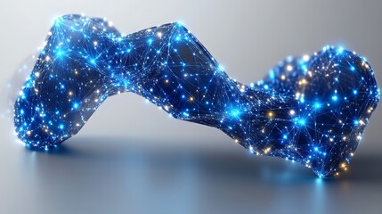 Abstract Blue Network Data Flow Visualization