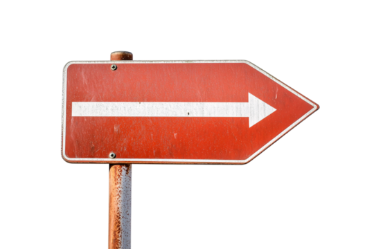 Blank red road sign isolated on transparent background