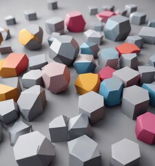 Obraz premium geometric shapes against light gray background, still life, minimalist still life