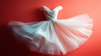 This enchanting white dress features a flowing silhouette and soft lines, perfect for capturing the essence of romance and elegance at weddings or formal events.