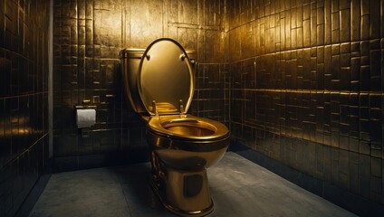A golden toilet that shines
