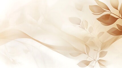 Obraz premium Abstract Beige Floral Design With Flowing Lines