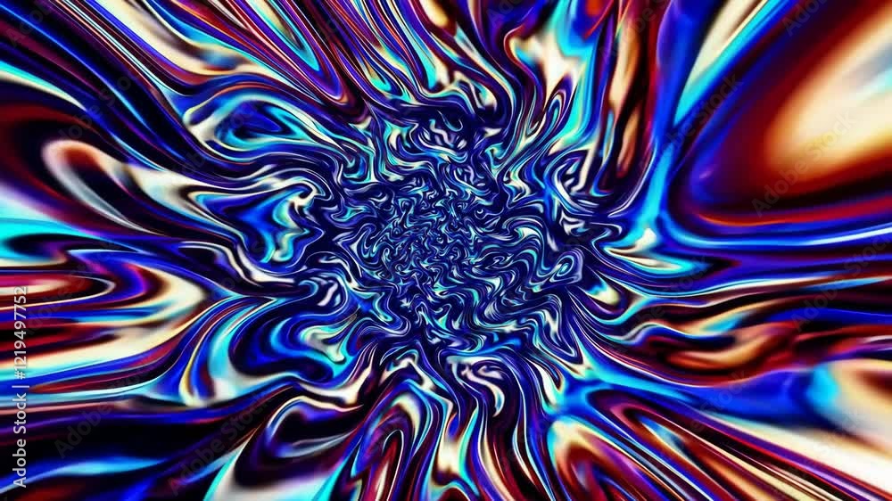 Poster colorful swirling abstract pattern with vibrant hues, psychedelic design concept