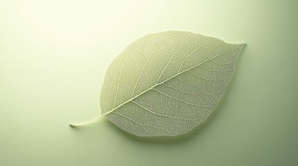 Obraz premium Delicate Leaf Skeleton on Pale Green Background