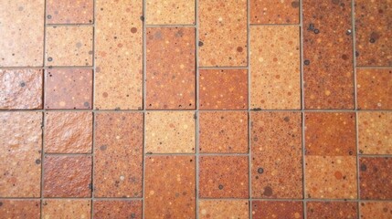 Obraz premium A Detailed Close-Up View of Speckled Terracotta Floor Tiles with Subtle Variations in Shade and Texture