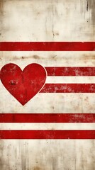 Red Heart on Distressed Background