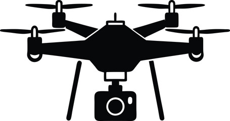 Drone with camera silhouette illustration