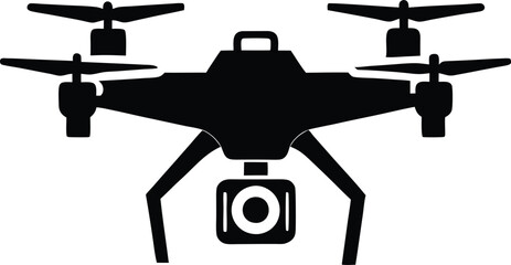 Drone with camera silhouette illustration