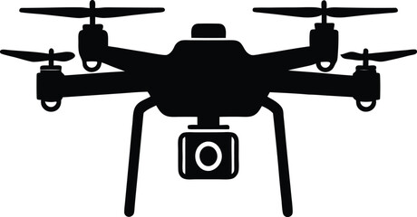 Drone with camera silhouette illustration