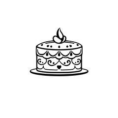 A delightful, ornate cake, perfect for birthdays or special celebrations. This image showcases a beautifully decorated cake, ideal for adding a touch of elegance to your culinary projects.