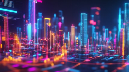 Vibrant rendering of business analytics emphasizing predictive analytics data visualization actionable insights that support decisionmaking and operational strategies across industries