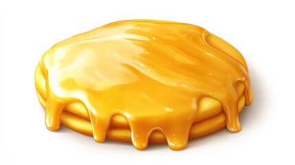 Delicious Golden Pancakes Drizzled with Sweet Honey Syrup