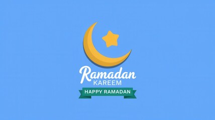 Obraz premium Ramadan Kareem Happy Ramadan Crescent Moon Star