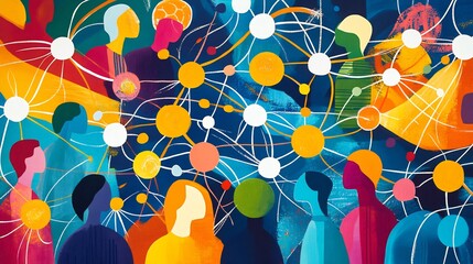 Vibrant rendering of community outreach programs showcasing interwoven patterns symbolizing connection impact the outreach efforts that engage and empower communities