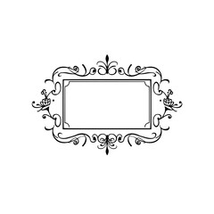 Elegant Floral Frame Design: Vintage Border, Decorative Ornament, Classic Vector Illustration, Perfect for Wedding Invitations and More!