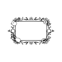 Elegant Floral Frame Design: Vintage Peach and Leaves Border, Perfect for Wedding Invitations, Cards, and More