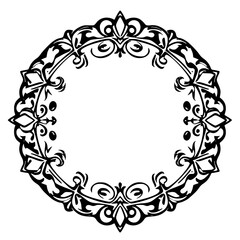 Elegant Vintage Floral Frame Border: Ornamental Design for Backgrounds and Templates