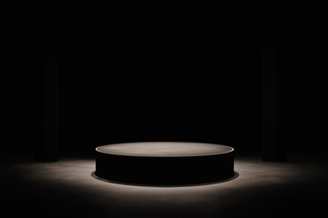 Black empty pedestal mockup