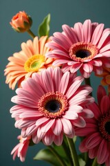 Gerbera flowers in a bouquet with other flowers, flowers, flowers arrangement