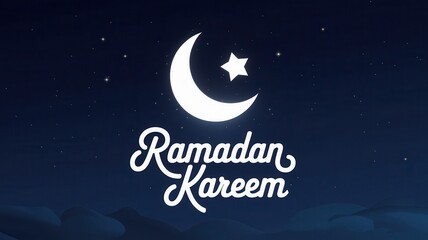 Ramadan Kareem Night Sky Crescent Moon Star
