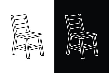 Ladder back chair icon vector on White Background ,Vector Art Illustration on white background.
