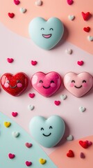 Obraz premium Colorful Heart-Shaped Candy Collection