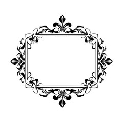 Elegant Black and White Floral Frame Design: Vintage Ornament Border, Perfect for Wedding Invitations, Certificates, and More!