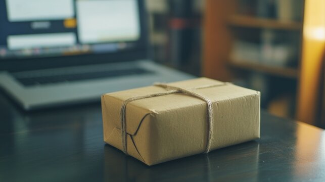 E-commerce Package Delivery on a Desk